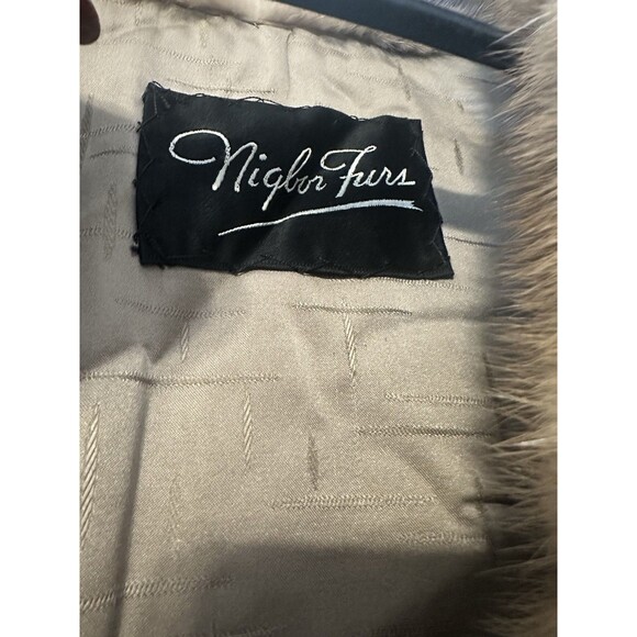 Vintage Mink Fur Coat Women S/M White & Brown Two Tone Stroller Length 1970s - Picture 3 of 9